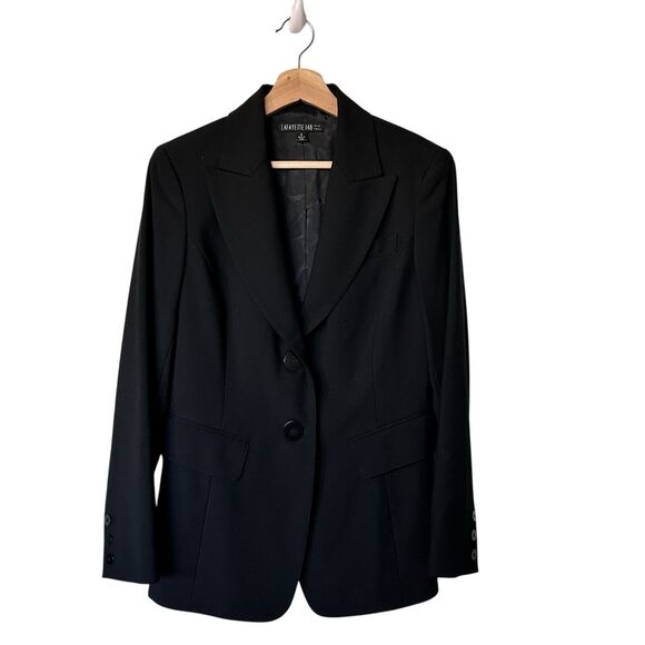 LAFAYETTE 148 New York  women size 4 black Wool button closure blazer workwear - Picture 1 of 7